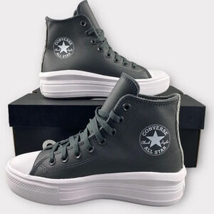 CONVERSE CTAS MOVE Hi Shoes Platform Sneakers Leather Utility Grey Womens‎ 8.5